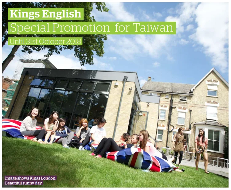 Kings Education提供台灣學生限定英語課程/住宿優惠方案將延長至10/31